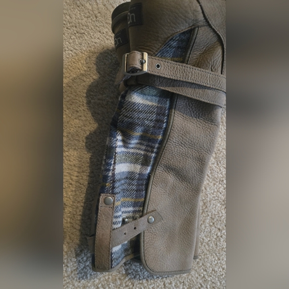 UGG Plaid Suede Riding Boots Size 7 - Picture 3 of 5